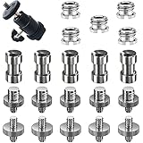 Stativschrauben, CESFONJER 1/4" auf 3/8 Schraube, Stativkopf Kugelkopf 1/4" auf 1/4" Zoll Schraube für Kamera/Stativ/Monopad/Kugelkopf/Licht Standplatz (21pcs)